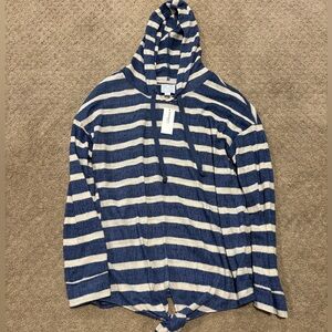 NWT Dressbarn Sunday Lightweight Striped Hoodie